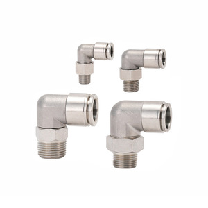 PinK 304 Stainless Steel Threaded Elbow Fitting <b>Quick</b> <b>Connector</b> Insert Type Pneumatic Parts - Product Image 1