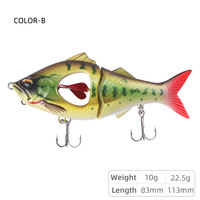 Leurre crayon coulant articulé avec hélice 10/22.5/35g, hameçons triples BKK, grincement intégré, pour la pêche au bar en eau douce et salée