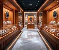 Comptoir de présentation de montres en bois massif élégant et moderne, vitrine en verre pour la vente de montres et de bijoux de luxe