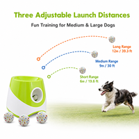 Lanceur automatique de balles pour chien, batterie 2200 mAh, 3 distances de lancement réglables (6m/9m/12m), charge Type-C, 3 balles en plastique ABS