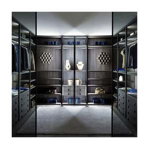 Armoire ouverte d'angle YALIG, meuble de chambre à coucher avec porte placard de haute qualité - Product Image 2