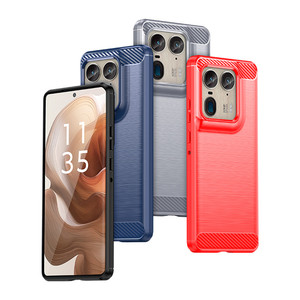 Coque de téléphone arrière en fibre de carbone antichoc TPU pour Moto Edge X50 Ultra - Product Image 2