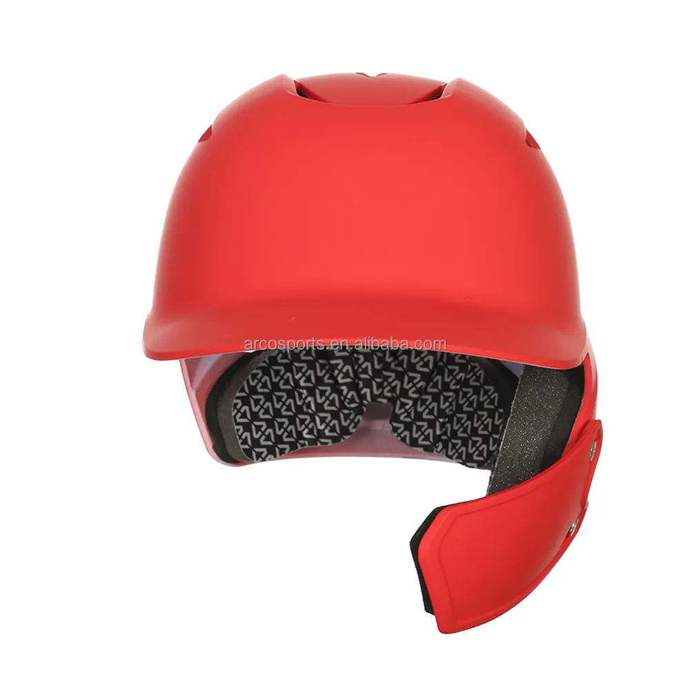 Casque à une seule oreille Anti-impact pour gaucher, rouge, mat, softball, baseball, battement, Offre Spéciale