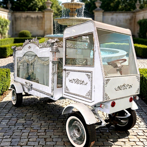 Fabricants de véhicules de transport spécialisés vendent une voiture funéraire électrique argentée de style rétro européen avec fermeture de cabine et cercueil intégré - Product Image 1