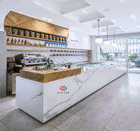 Comptoir de bar moderne de luxe éclairé par LED, blanc, pour la maison, les hôtels et les centres commerciaux, avec garantie de 10 ans