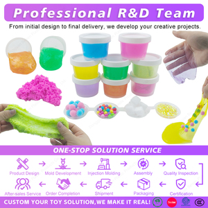 Kit de slime pour enfants, 8 pots de slime beurre nuage pré-faits avec add-ons, jouet sensoriel DIY, OEM - Product Image 2