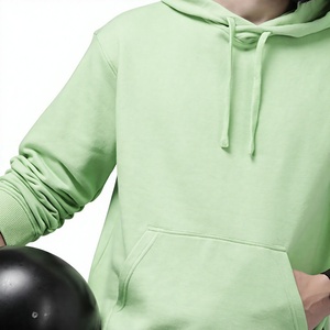 Sudadera con Capucha para Hombre, Color Sólido, Corte Regular, Informal, de Forro Polar, con Bolsillo Delantero, para Invierno, 100% Algodón, Transpirable, Verde - Product Image 5
