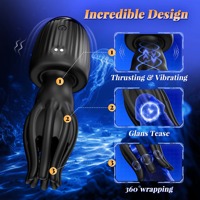 Masturbateur vibrant pour homme avec 4 anneaux péniens, stimulateur du gland, du clitoris et des mamelons, jouets sexuels pour adultes