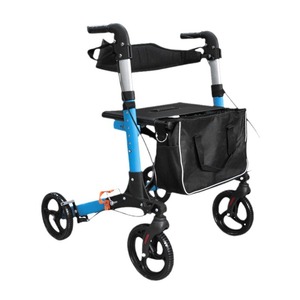 Aluminum Alloy <b>Rollator</b> <b>Walker</b> Four Wheel Folding Shock Absorbing With Brake For Elderly Mobility Assistance - Product Image 3