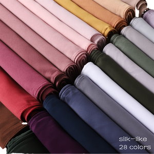 Foulard en satin uni de haute qualité 180*70cm, personnalisé, pour femmes, châle, écharpe, hijab musulman, en soie mate longue - Product Image 1