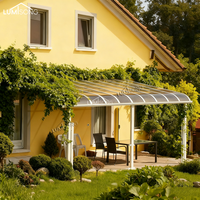 Toldo Plano de Aleación de Aluminio de Lujo, Resistente a la Lluvia, Manual, Duradero, Resistente al Viento, con Características de Estilo Arquitectónico Minimalista, Moderno para el Hogar