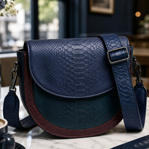 Sac bandoulière messager à rabat en cuir PU texture crocodile pour homme avec logo personnalisé, sac à main de créateur, vente en gros d'usine - Product Image 1