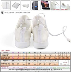 Giày Phát Sáng Với Đèn LED Đổi Màu. Sợi Quang Kháng. Vải Trắng, Đen Hoặc Hồng - Product Image 6