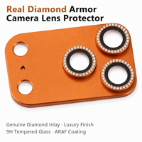 Protection d'objectif d'appareil photo en diamant véritable étincelant pour iPhone 17 et 18 Pro et Pro Max – Idéal pour les magasins d'accessoires mobiles