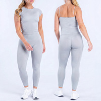 Set Pakaian Yoga 2-Potong Tanpa Jahitan DFYNStyle Bare-Sense Eksklusif Lintas Negara, Pinggang Tinggi, Mengangkat Bokong, Mengontrol Perut
