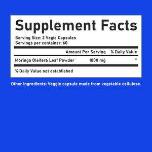 مكمل غذائي عضوي عالي الجودة من المورينجا يعزز التركيز الذهني والطاقة المتوازنة للبالغين، كبسولات مسحوق أوراق المورينجا - Product Image 2