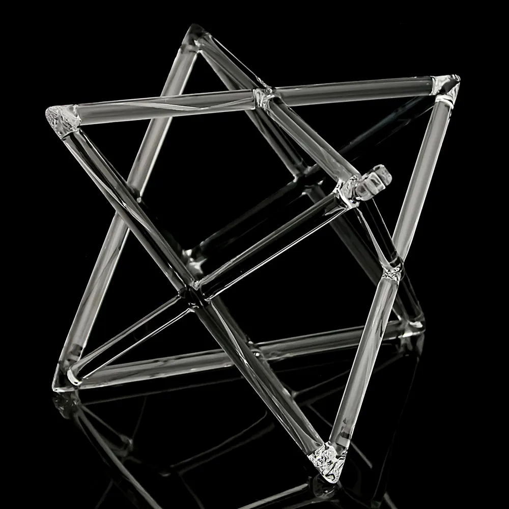 Pirâmide quartzo de 5 ''-12'', cristal de quartzo de estrela merkaba cristal transparente