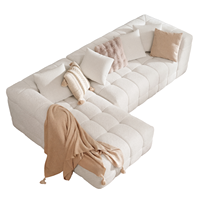 Canapé-lit modulaire en chenille sans armature, en forme de L, surdimensionné, effet nuage, avec sièges profonds pour salon et grands espaces