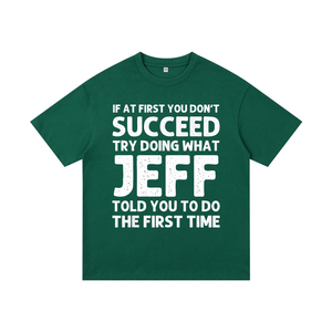 T-shirt Oversize in Maglia 100% <span class=keywords><strong>Cotone</strong></span> Nero con Citazione Motivazionale di Jeff per Uso Quotidiano e Casual 230g - Product Image 6