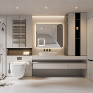 Armadi da <span class=keywords><strong>bagno</strong></span> bianchi caldi personalizzati di fascia alta, partizioni multifunzionali, <span class=keywords><strong>piano</strong></span> spazio <span class=keywords><strong>bagno</strong></span> camera da letto principale - Product Image 4