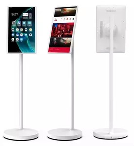 Televisor LED LCD Portátil Inteligente Android de 27 Pulgadas, 12V 120H HDTV, Pantalla Táctil, Wi-Fi, GSM 4G, con Soporte de Pie, Color Blanco - Product Image 1