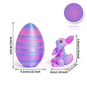 Ensemble de modèles d'œufs de lapin imprimés en 3D, décoration de Pâques, cadeau, œufs de lapin de Pâques en gros pour les fêtes - Product Image 6
