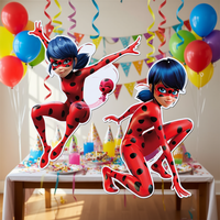 Silhouettes Animées de Coccinelles en Papier Découpé 30cm (2 Pièces) – Décorations Réutilisables de Qualité Supérieure pour Fêtes d'Anniversaire d'Enfants – Idéales pour l'Intérieur – Thème Amour de la Fête