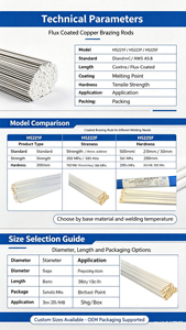 HS221 HS222 HS225 RBCUZN-C RBCUZN-B RBCUZN-A AWS A5.8 Certifié OEM Baguette de soudage en laiton étamé à flux blanc pour soudage au gaz - Product Image 4
