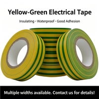 Ruban adhésif électrique en PVC jaune-vert, isolant, imperméable, résistant à l'usure, auto-adhésif pour le marquage et la protection des faisceaux de câbles.
