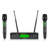 Panvotech PU-625 Microphone sans fil professionnel à double canal UHF portable