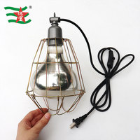 Kit de protection pour lampe de reproduction avec interrupteur de contrôle de température et cordon, support de lampe en aluminium à trois voies pour animaux