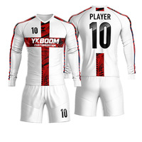 Vente en gros de survêtements de football originaux à manches longues ensemble de football uniforme de football maillot de football personnalisé vêtements de football à sublimation