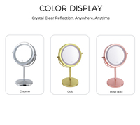 Table de maquillage professionnelle de bureau portable en gros, table de maquillage de beauté de table, miroir de maquillage personnalisé avec lumières LED
