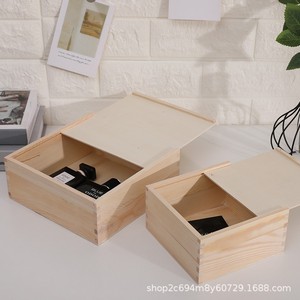 Solid Wood <b>Storage</b> <b>Box</b> Rectangle Natural Color Covered <b>Drawer</b> Style Packaging <b>Box</b> For Gift Souvenir - Product Image 3