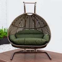 Chaise balançoire en rotin d'extérieur en osier double solide meubles de jardin suspendus pour patio