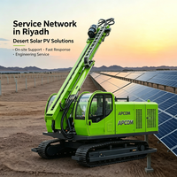 APCOM Foreuse de pieux solaires robuste, machine de forage de pieux photovoltaïques de type chenillé, piqueuse de pieux solaires pour la construction de fondations photovoltaïques en Arabie Saoudite