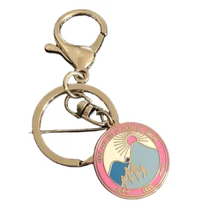 希腊联谊会慈善机构设计杰克和吉尔女士魅力雕刻圆形吊坠钥匙扣钥匙扣