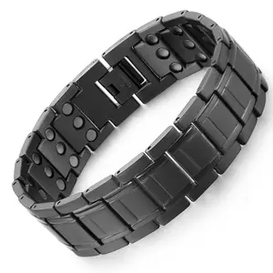 Sterkte Titanium Magnetische Armband Magnetische Armbanden Voor Heren Premium Opvouwbare Sluiting & Verstelbare Lengte