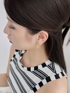 Dylam Exclusive Design Tiny S925 <b>Silver</b> Rhodium 18K Gold Plated Twisted Irregular <b>Clip</b> on Hoop Earrings for Women Jewelry - Product Image 6