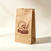 Sac en papier kraft pliable personnalisé avec logo, fond carré et soufflets latéraux, idéal pour la restauration – Offre spéciale