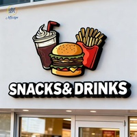 Enseigne commerciale 3D, panneau signalétique pour magasin, enseigne en acier inoxydable personnalisée avec lettres lumineuses LED pour enseigne extérieure de magasin de crème glacée