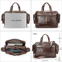 Mallette en cuir véritable de grande capacité pour hommes sac à main à bandoulière portable pour voyage et affaires sacoche pour ordinateur portable