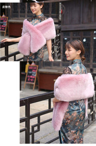 Sciarpa/Cappa in Pelliccia Sintetica per Feste, Poncho Nuziale alla Moda, Grande Sciarpa Artificiale Colorata, Sciarpe Invernali Soffici in Pelliccia Sintetica da Donna - Product Image 6