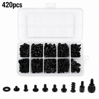 Kit d'Assortiment de 420 Vis à Tête Plate Hexagonale Noire, Vis de Réparation pour Ordinateur, Électronique, Ordinateur Portable, Plaqué Zinc