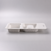 100% Biodegradable Sugarcane Bagasse Molded Pulp Bluetooth Headset Packaging Insert Tray untuk Produk Elektronik
