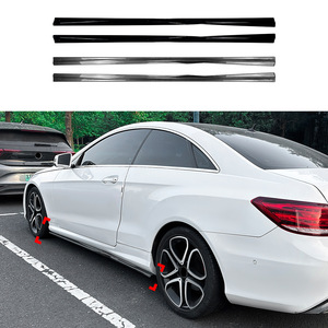 Amp-Z Side Skirts For Mercedes-Benz E-Class Coupe C207 AMG 2009-2016 Piano Black Carbon Fiber Texture Matte Finish - Product Image 1