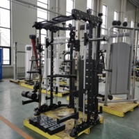 MND Fitness Machine Smith Tout-en-un Robuste avec Rack de Musculation, Double Crossover par Câble et Piles de Poids