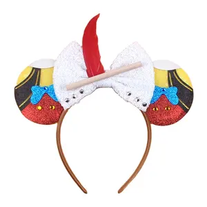 Popular Sequined Mouse Ears Headband Girls Bow Hairband Women Cartoon Character Party Cosplay Hair Accessories