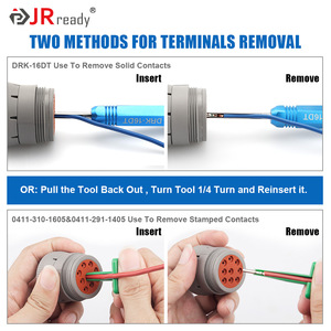 JRready ST5236-DEUTSCH Connector Removal Tool Kit: DRK-12DTP+16DT+20DTM &amp; RT1 Mental Extraction Tools&amp;8 PCS Plastic Removal Tool - Product Image 4