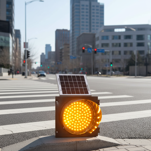 <span class=keywords><strong>Vente</strong></span> directe usine : Balise clignotante solaire verte à LED pour signalisation routière, 300 mm – Solution de système d'éclairage de signalisation routière solaire - Product Image 4